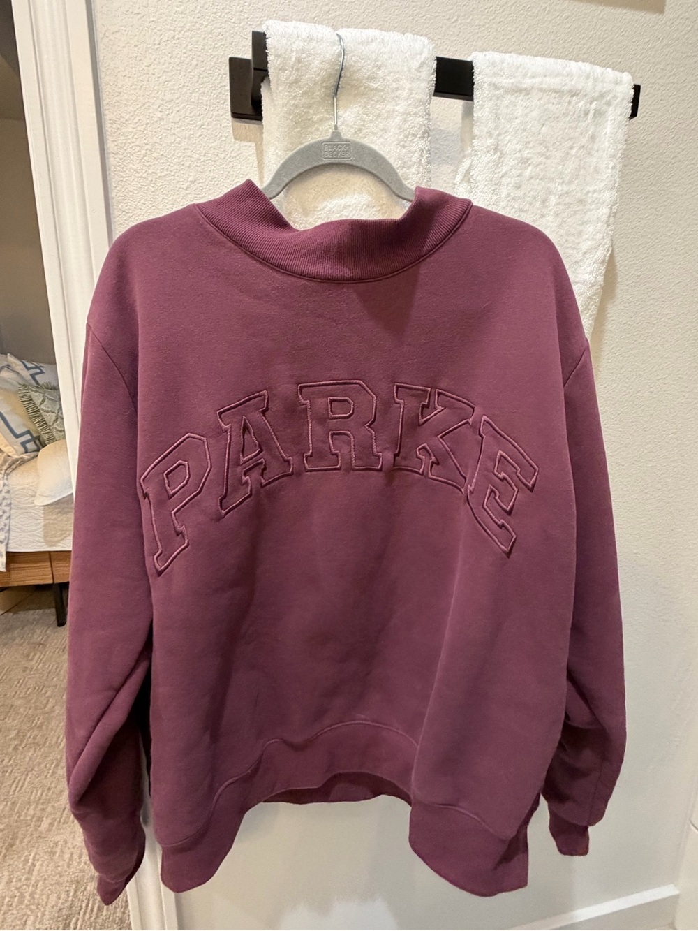 Parker Plum Embroidered Pullover Sweatshirt